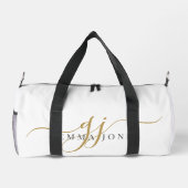 Elegant Gold Script Name Monogram ダッフルバッグ (裏面)