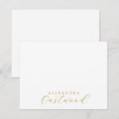 Elegant Gold Script Name Typography ノートカード (正面/裏面)