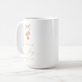 Elegant Gold Script “Peace & Joy” Christmas コーヒーマグカップ (正面左)