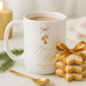 Elegant Gold Script “Peace & Joy” Christmas コーヒーマグカップ