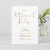 Elegant Gold Script Photo Retirement Party 招待状 (スタンド正面)