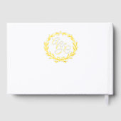 Elegant Gold Script Photo Wedding Guestbook ゲストブック (裏面)