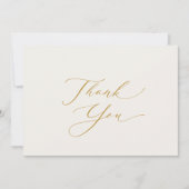 Elegant Gold Script Thank You Card シーズンカード (正面)