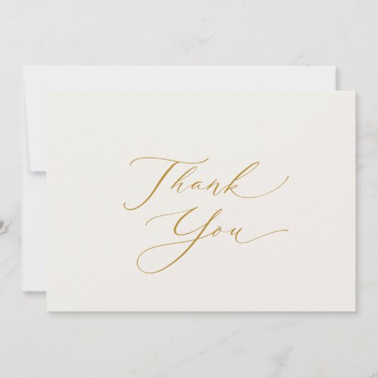 Elegant Gold Script Thank You Card シーズンカード (正面)