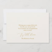 Elegant Gold Script Thank You Card シーズンカード (裏面)