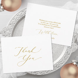 Elegant Gold Script Thank You Card シーズンカード