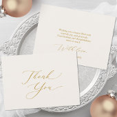 Elegant Gold Script Thank You Card シーズンカード