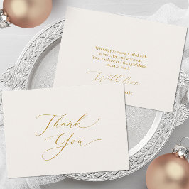 Elegant Gold Script Thank You Card シーズンカード
