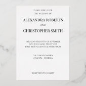 Elegant Gold Script Wedding 箔招待状 (裏面)