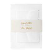 Elegant Gold Script Wedding Invitation Belly Band 招待状ベリーバンド (正面例)