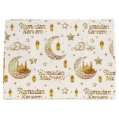 Elegant Gold Seamless Ramadan Greeting Arabic ラージペーパーバッグ (正面)
