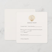 Elegant Gold Seashell Creamy Wedding RSVP (正面/裏面)
