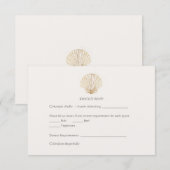 Elegant Gold Seashell Creamy Wedding RSVP (正面/裏面)