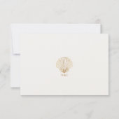 Elegant Gold Seashell Creamy Wedding RSVP (裏面)