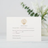 Elegant Gold Seashell Creamy Wedding RSVP (スタンド正面)