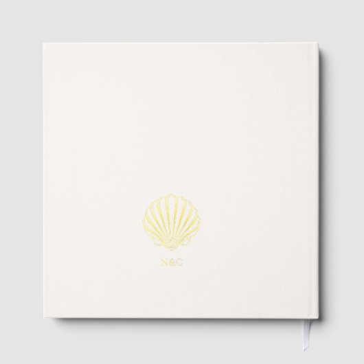 Elegant Gold Seashell Wedding ゲストブック (裏面)