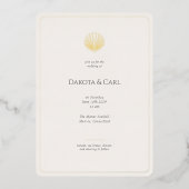 Elegant Gold Seashell Wedding invitation 箔招待状 (正面)