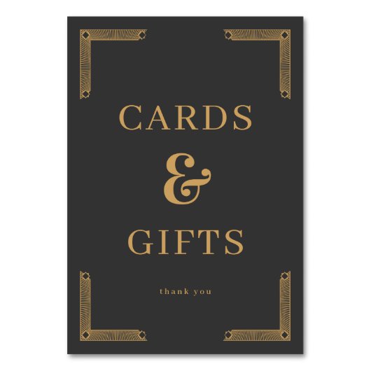 Elegant Gold Serif Gratitude Card テーブルナンバー (正面)