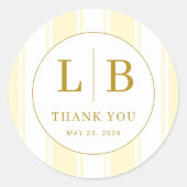 ** Elegant Gold Serif Initials ラウンドシール (正面)