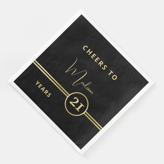 Elegant Gold Signature Monogram on Black (コーナー)