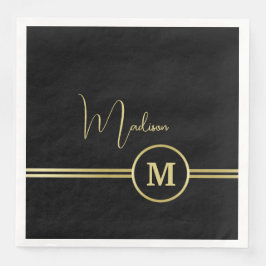 Elegant Gold Signature Monogram on Black