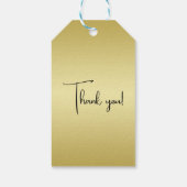 Elegant Gold Signature Monogram on Black ギフトタグ (裏面)