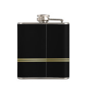Elegant Gold Signature Monogram on Black フラスク (裏面)