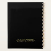 Elegant Gold Signature Monogram on Black プランナー手帳 (裏面)