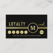 Elegant Gold Signature Monogram on Black ロイヤリティカード (正面)