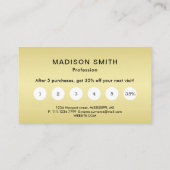 Elegant Gold Signature Monogram on Black ロイヤリティカード (裏面)