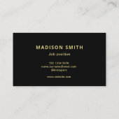 Elegant Gold Signature Monogram on Black 名刺 (裏面)