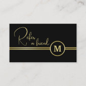 Elegant Gold Signature Monogram on Black 紹介カード (正面)