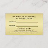 Elegant Gold Signature Monogram on Black 紹介カード (裏面)