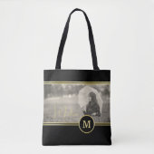 Elegant Gold Signature Monogram with Photo トートバッグ (正面)