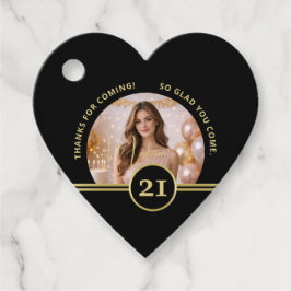 Elegant Gold Signature Monogram with Photo フェイバータグ