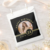 Elegant Gold Signature Monogram with Photo フェイバーバッグ (クリップ留めされた状態)