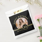 Elegant Gold Signature Monogram with Photo フェイバーバッグ (封をした状態)