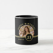 Elegant Gold Signature Monogram with Photo マグカップ (中央)