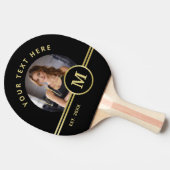 Elegant Gold Signature Monogram with Photo 卓球ラケット (横)