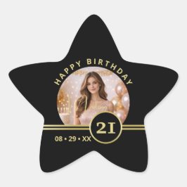 Elegant Gold Signature Monogram with Photo 星シール