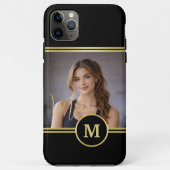 Elegant Gold Signature Monogram with Photo Case-Mate iPhoneケース (裏面)