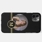 Elegant Gold Signature Monogram with Photo Case-Mate iPhoneケース (裏面(横))