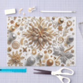 Elegant Gold Silver Flourish Christmas Craft  薄葉紙 (クラフト)