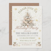 Elegant  Gold&Silver Holiday Party  招待状 (正面/裏面)