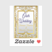 Elegant Gold & Silver Wedding Invitation シール (シート)