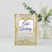Elegant Gold & Silver Wedding Invitation ポストカード (スタンド正面)