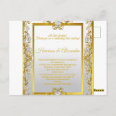 Elegant Gold & Silver Wedding Invitation ポストカード (裏面)