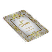 Elegant Gold & Silver Wedding Invitation – Ornate  マグネット (右側)