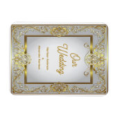 Elegant Gold & Silver Wedding Invitation – Ornate  マグネット (横)