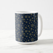 Elegant Gold Snowflake Winter Pattern コーヒーマグカップ (正面右)